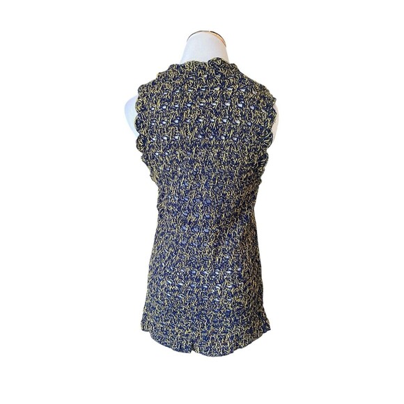 Vintage 60s 70s Helen Sue Crochet Knit Sweater Vest Open Grannycore Boho Hippie - Picture 4 of 12